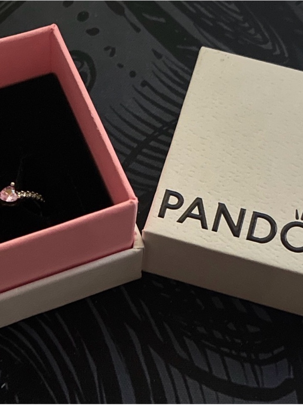 Pandora Rose Gold-Tone Ring with Pink Heart Stone